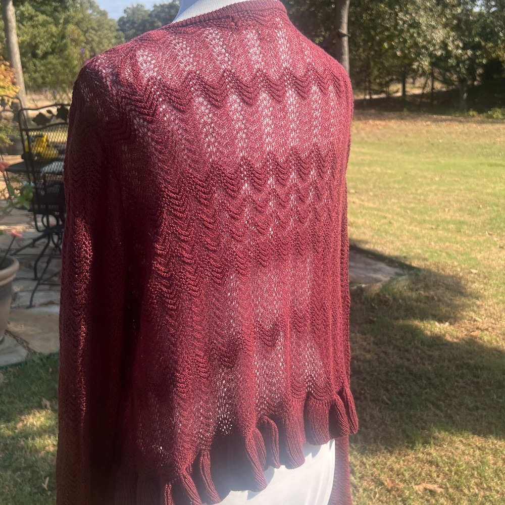 Knox Rose | Maroon Open-Front Cardigan…..101B - Picture 8 of 13